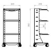 Мобильный столик для приборов Volt, 1–4 полки, высота 86 см